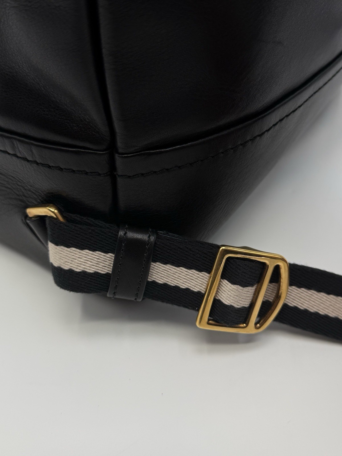 Bally Thunder Leather Backpack Black Calfskin Gold Hardware Luxury Designer Bag