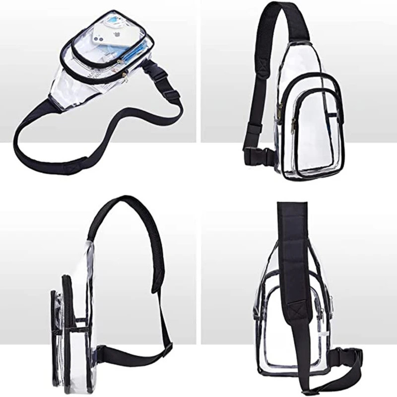 Clear Shoulder Bag Large Capacity Mini Multipurpose Casual PVC Chest Daypack for