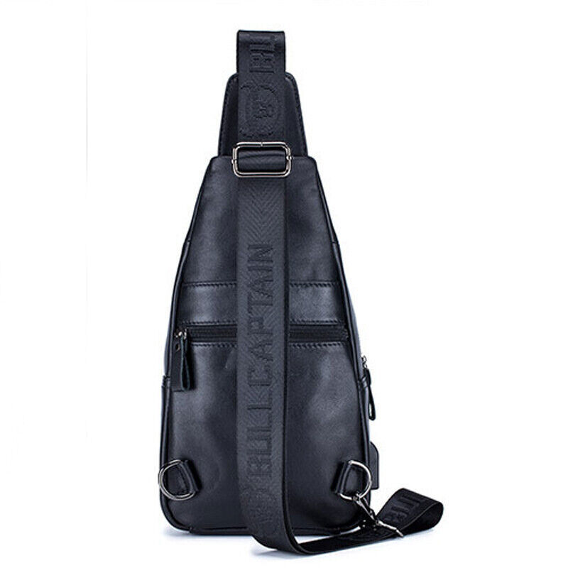 Men’s Sling Backpack Genuine Leather Chest bag Crossbody Bag Shoulder Bag New S