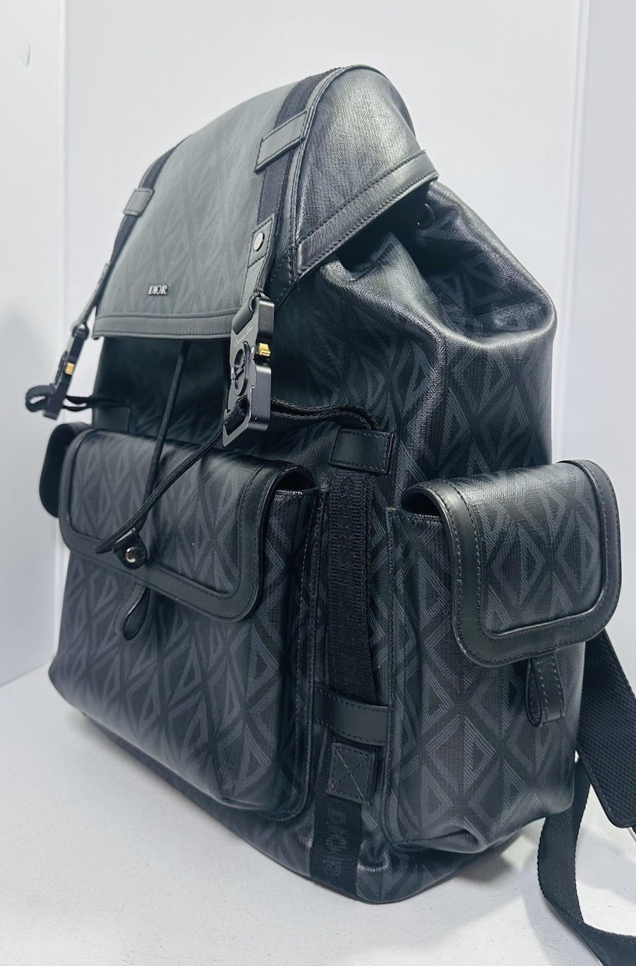 Christian Dior Hit the Road Backpack CD Diamond Coated Canvas