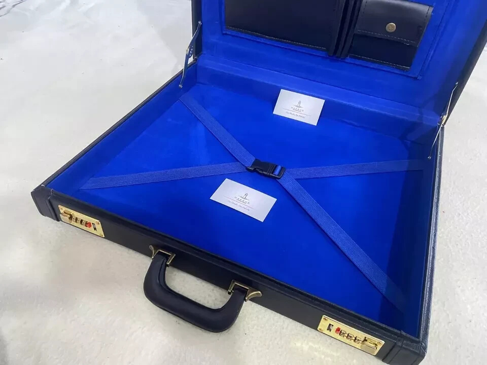 usiness Briefcase for Men-Hard Case Leather, Black, Available in Multiple Sizes