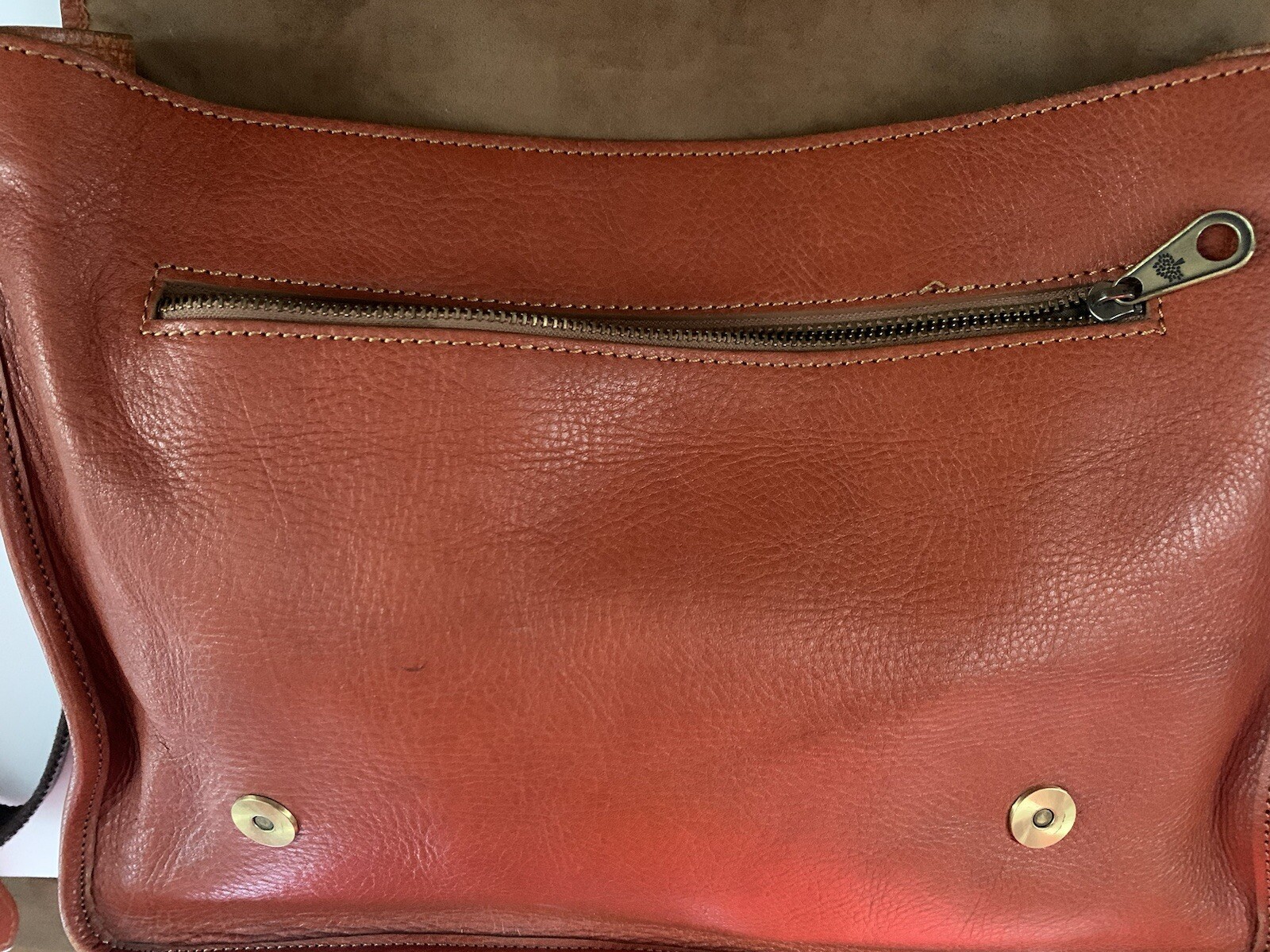 Mulberry Vintage Elkington Briefcase Laptop Bag Crossbody In Natural Leather
