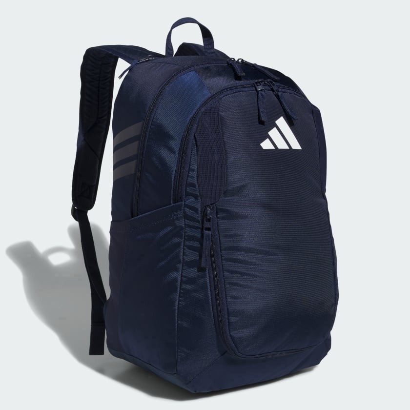 adidas Stadium 4 Soccer School Backpack Blue Laptop Padded Large 36L JJ7774 New