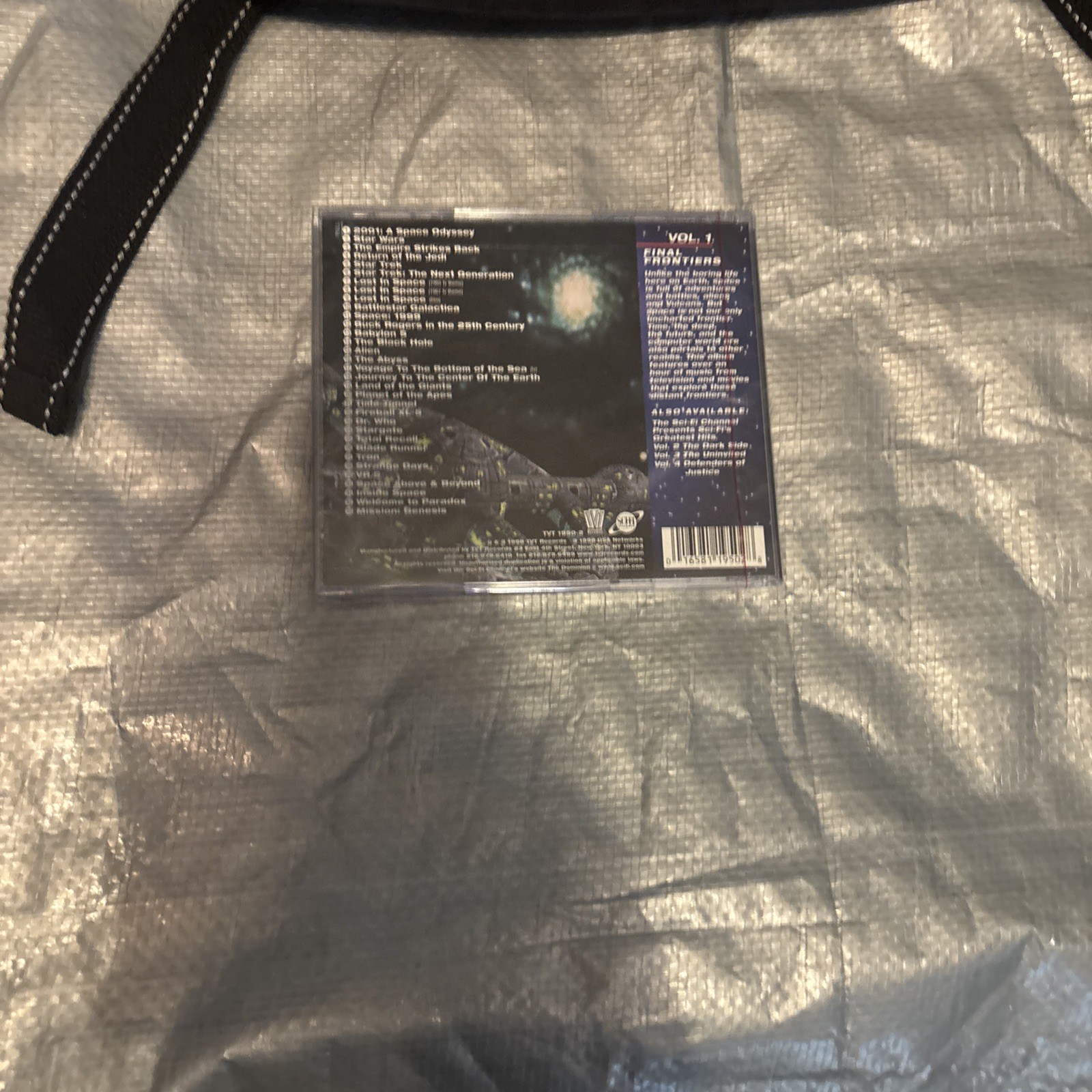 Rare Sci-Fi Channel Black/White Versatile Backpack with Greatest Hits CD NEW