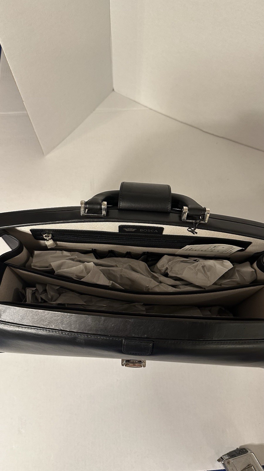 Bosca Exquisite Black Leather Briefcase