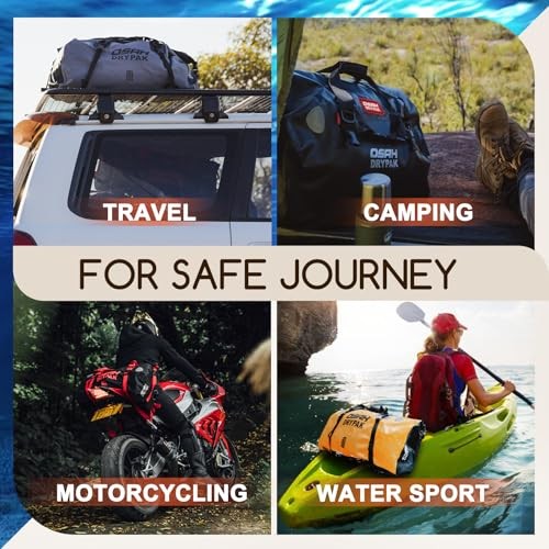 Waterproof Duffel Bag – Motorcycle Dry Bag Tail Bag with Large 25L Brown