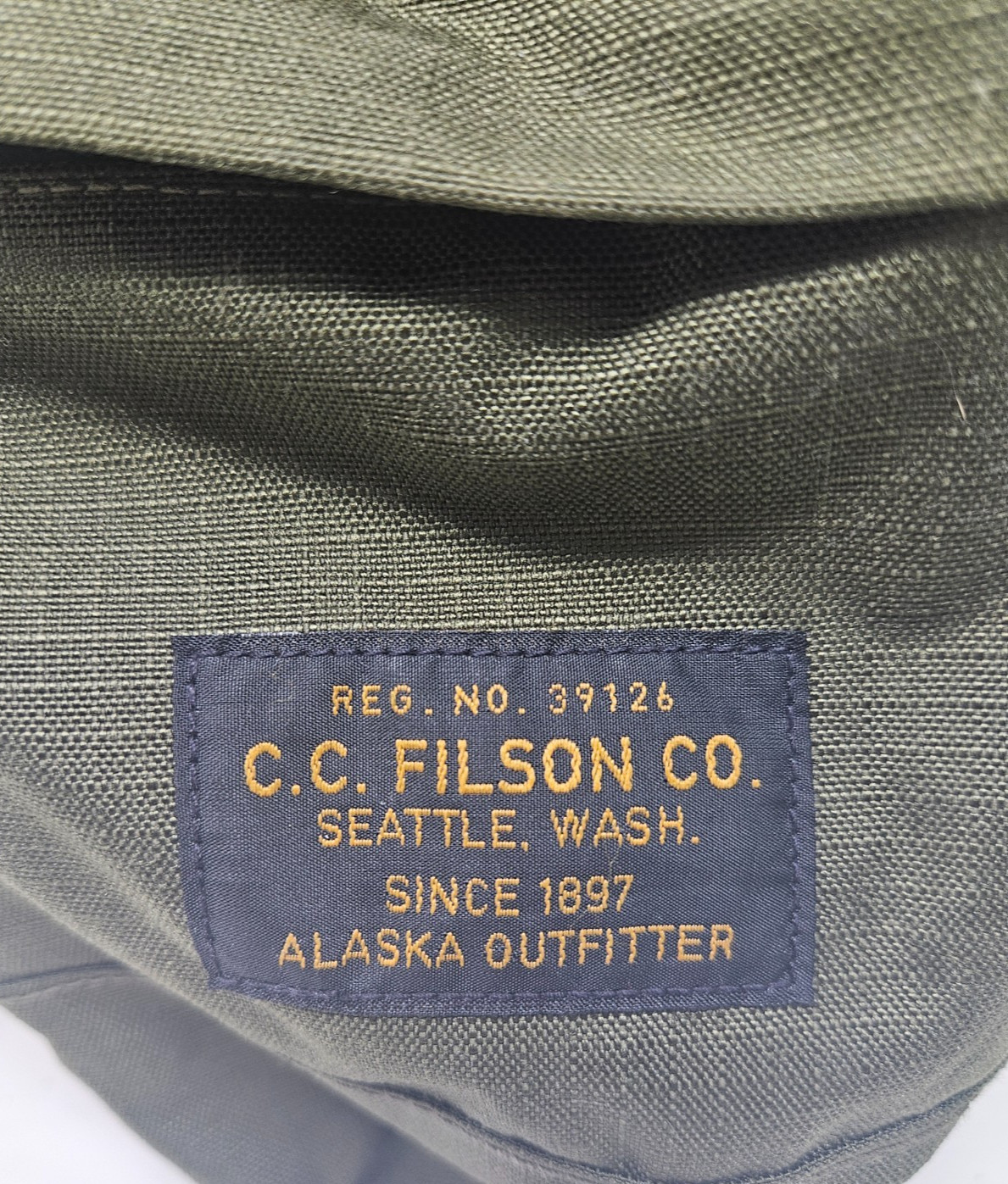 FILSON Ripstop Nylon Backpack Surplus Green Lightweight Padded Straps Hiking