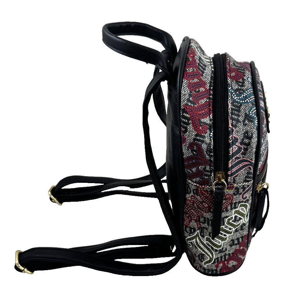 JUICY COUTURE MULTICOLOR LOGO PATTERN MINI BACKPACK HANDY FUNCTIONAL GOOD