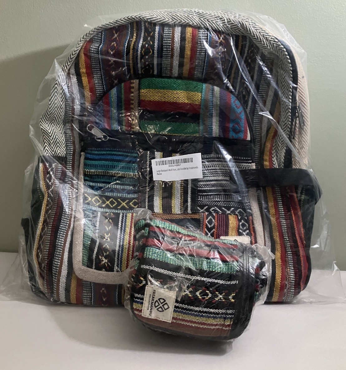 Large Hemp Freakmandu Backpack + Hemp Fanny Pack – Brand New – Made In Nepal