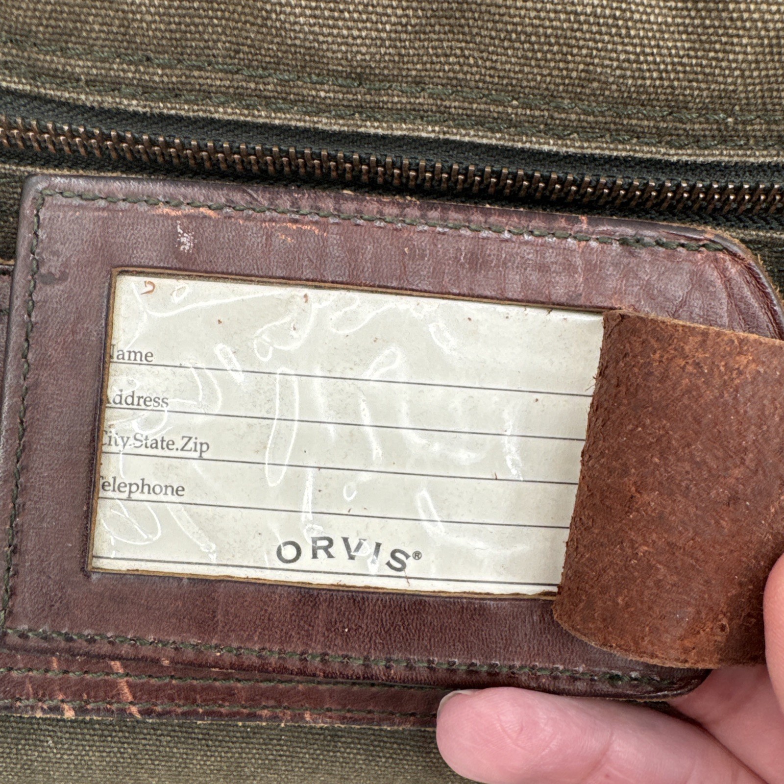 Vintage Orvis Battenkill Canvas Briefcase Messenger Bag With Strap Grunge