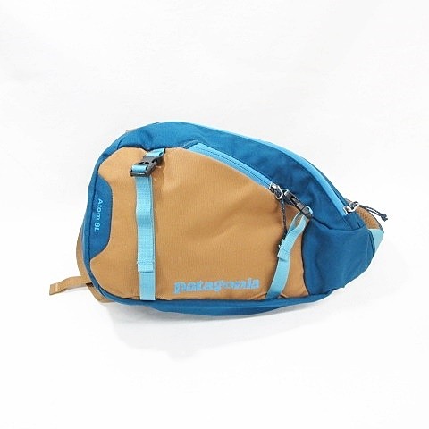 Patagonia Men’s Shoulder Bag AB Condition Blue/Brown Polyester 21.5cm x 34cm