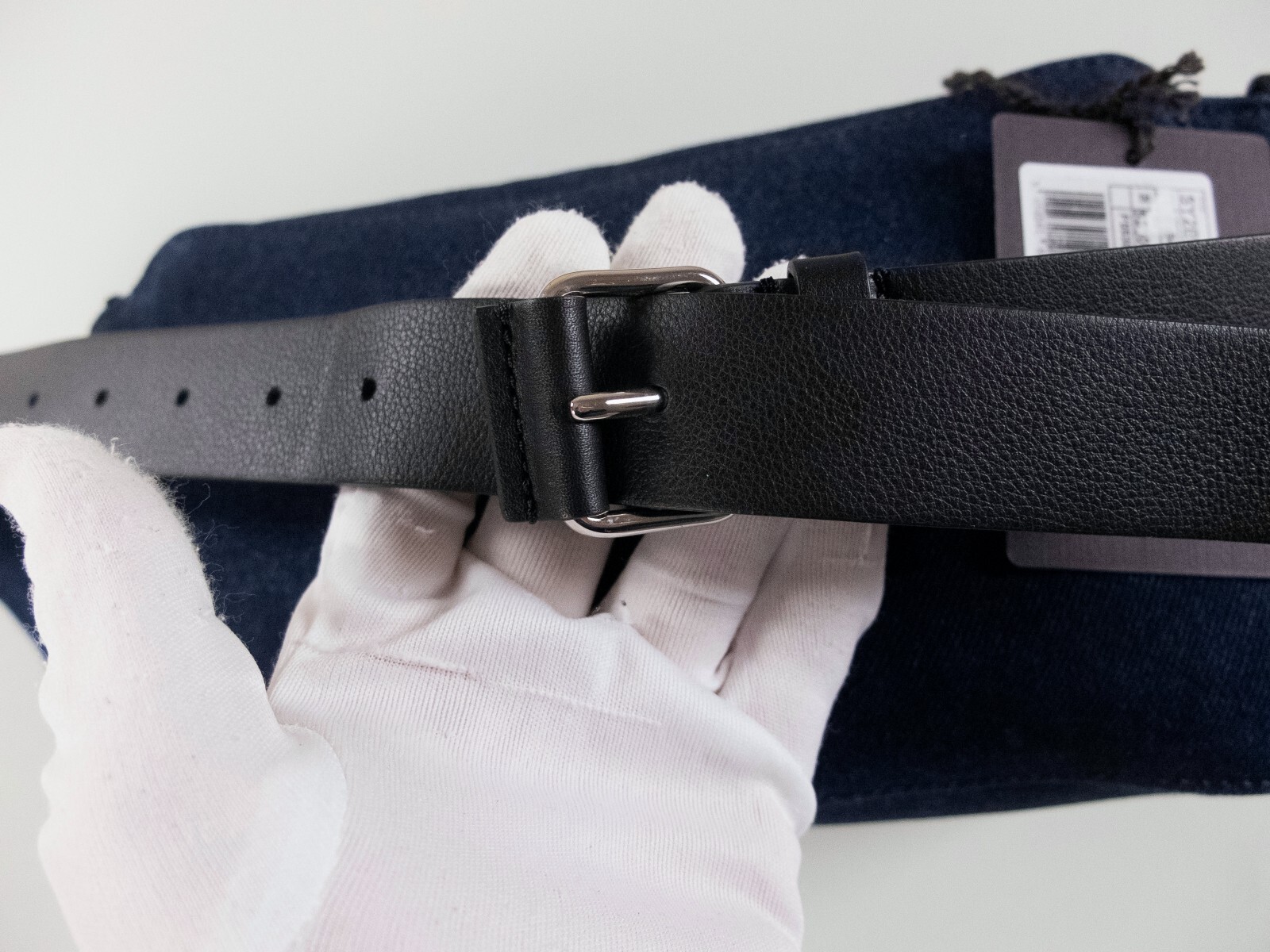 (NO CUSTOMS TAX) VALENTINO Garavani Vlogo blue & red denim & leather belt bag
