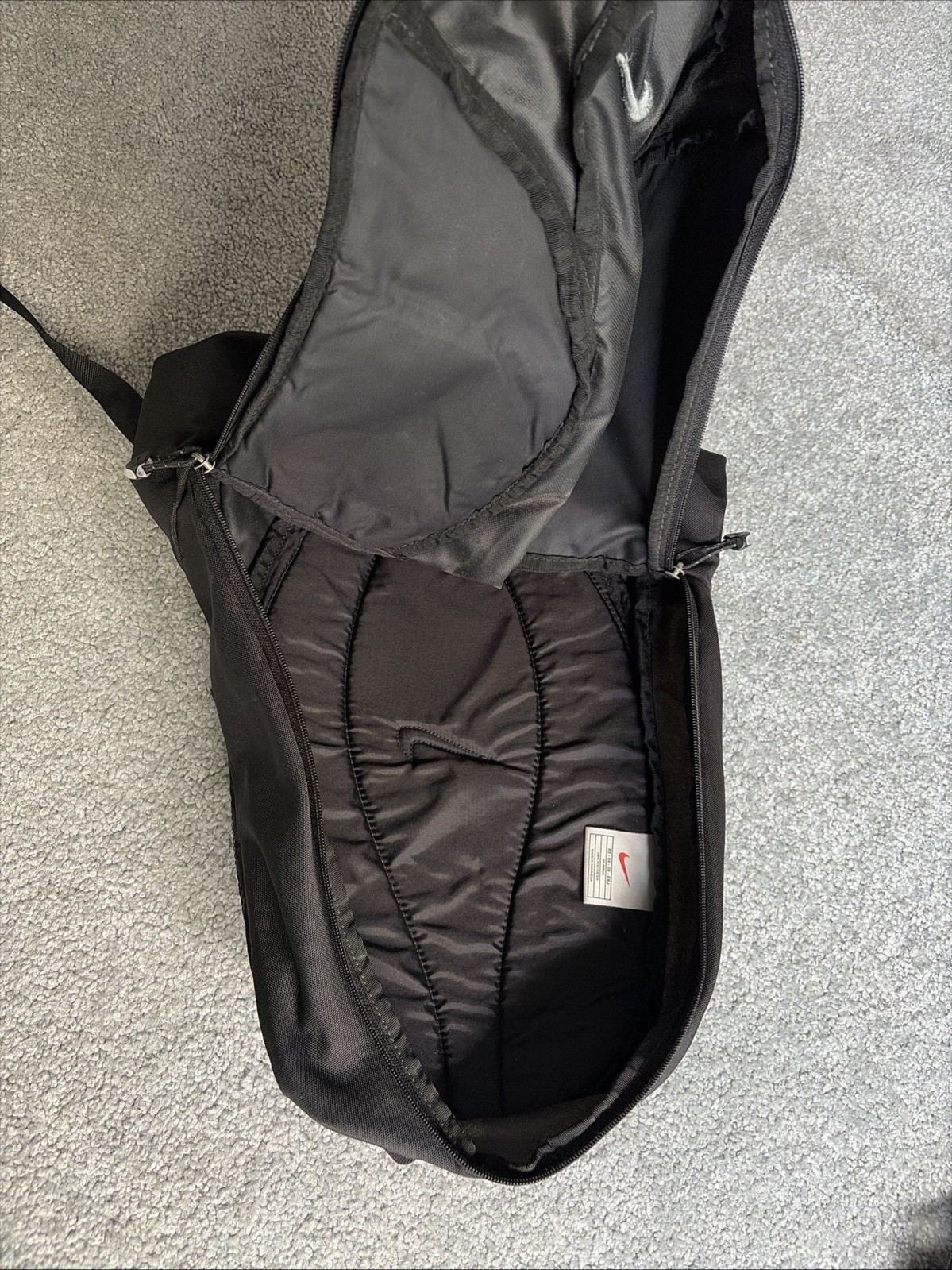 Vintage Nike Backpack Black Y2K Single Strap Asymmetrical Sling Bag Teardrop