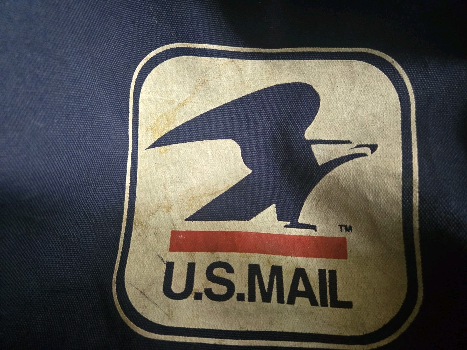 Vintage USPS Mail Carrier Bag Blue Canvas Messenger Satchel NO Strap