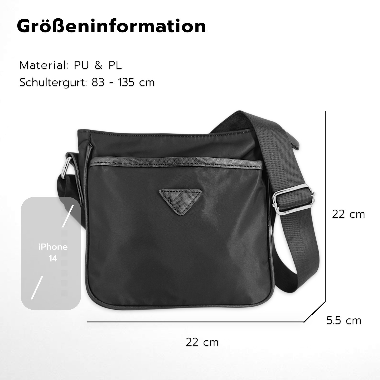 Men’s Small Crossbody Bag with Mini Bag Satchel Messenger Nylon 1881