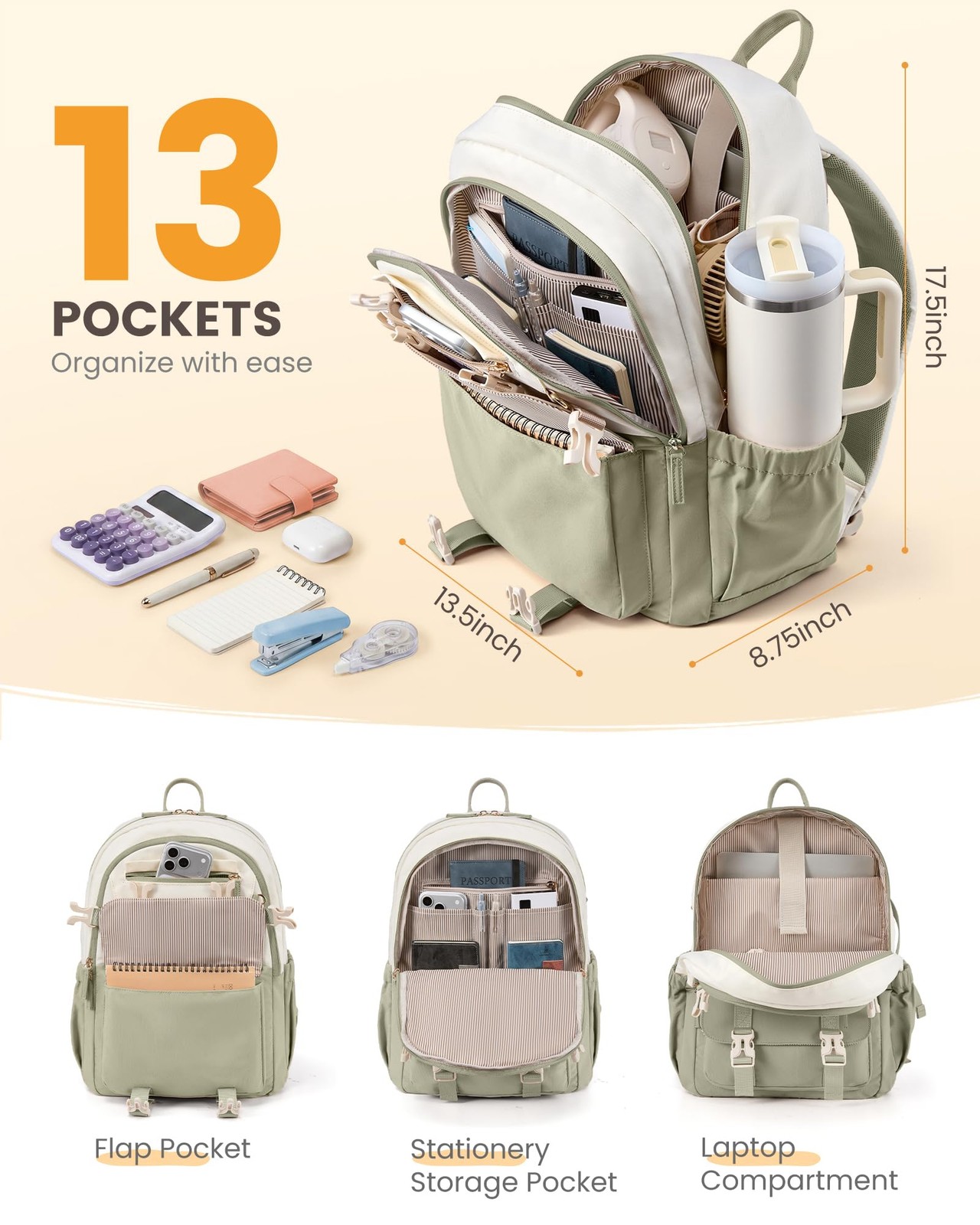 School Backpack for Teen Girls, Bookbag for 8-16 Student, Middle High College Ba