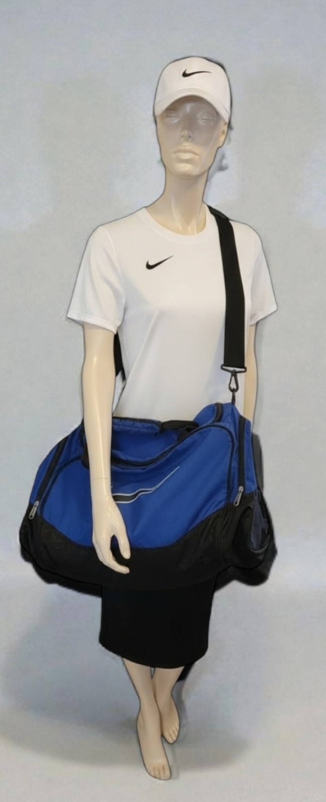 Nike Navy Blue & Black Brasilia Duffel Bag, Sports Training, Gym, Travel
