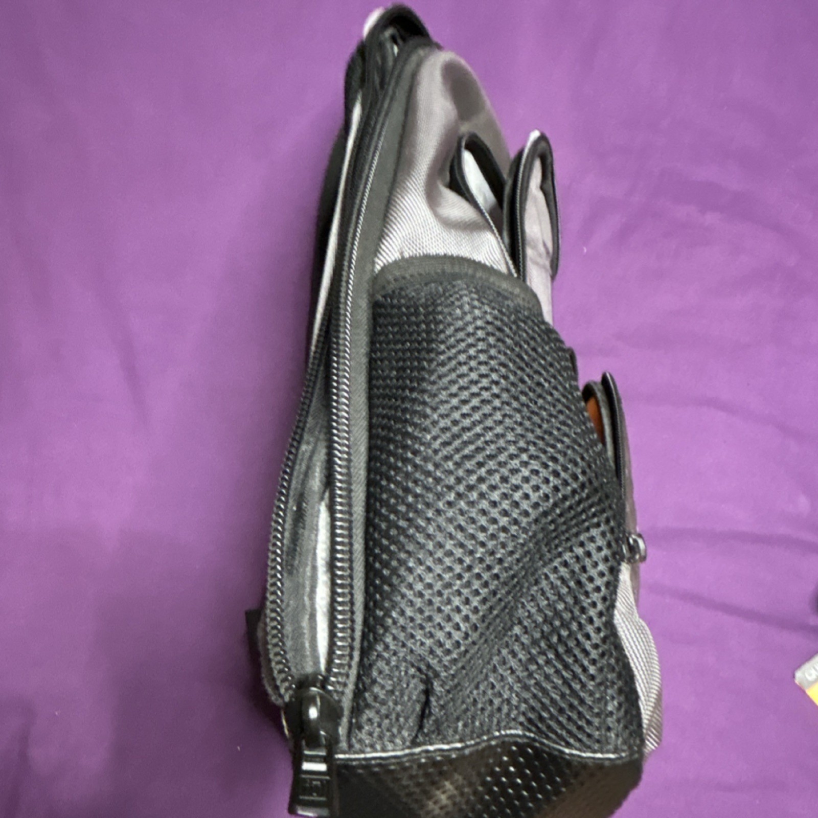 Powerbag Gray Sling Backpack Crossbody w/ Powerbank, Zip Pockets Travel