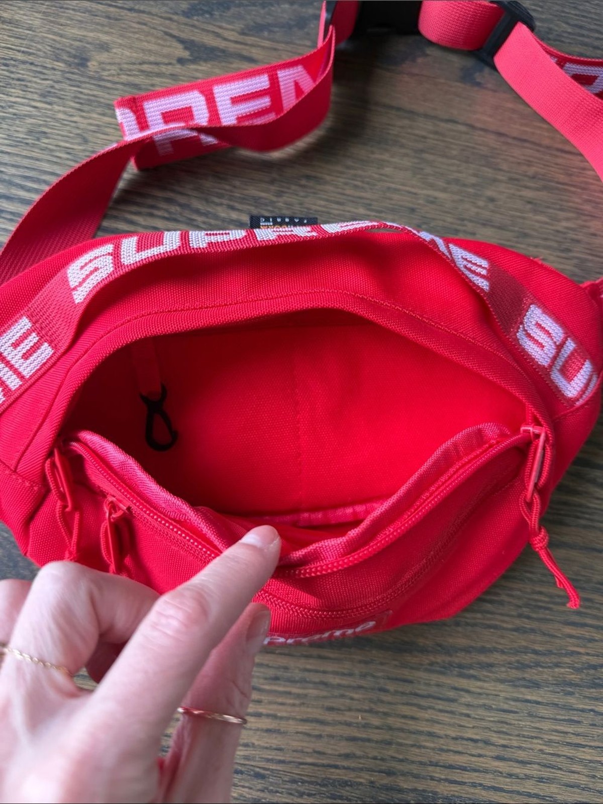 Supreme Red Logo Waist Bag