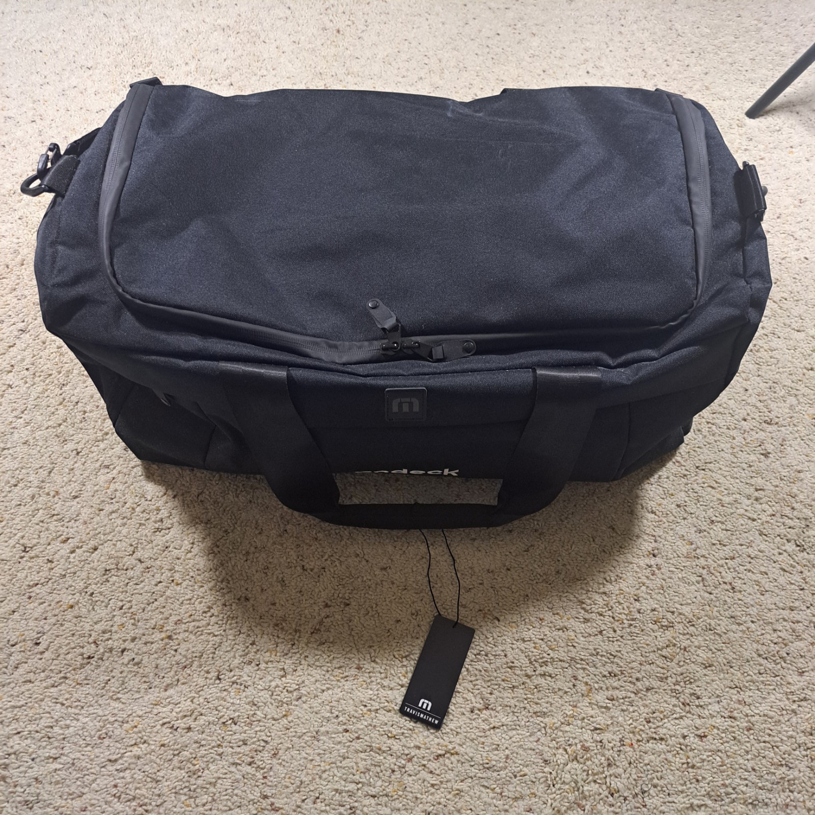 NWT Travis Mathew Black Duffle Bag