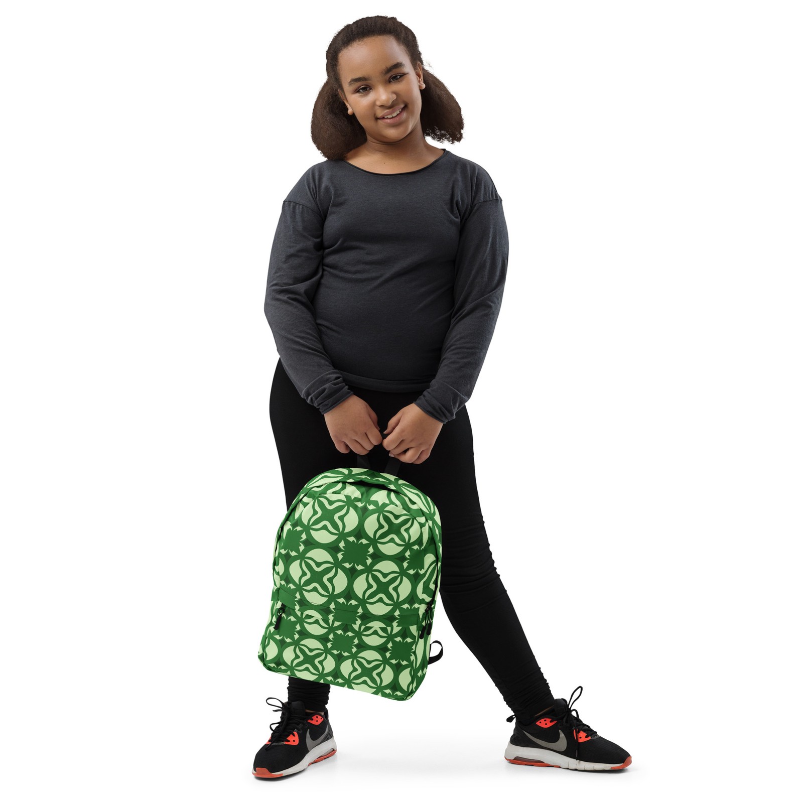 Unisex Child/ Youth/Adult All over Green design Backpack