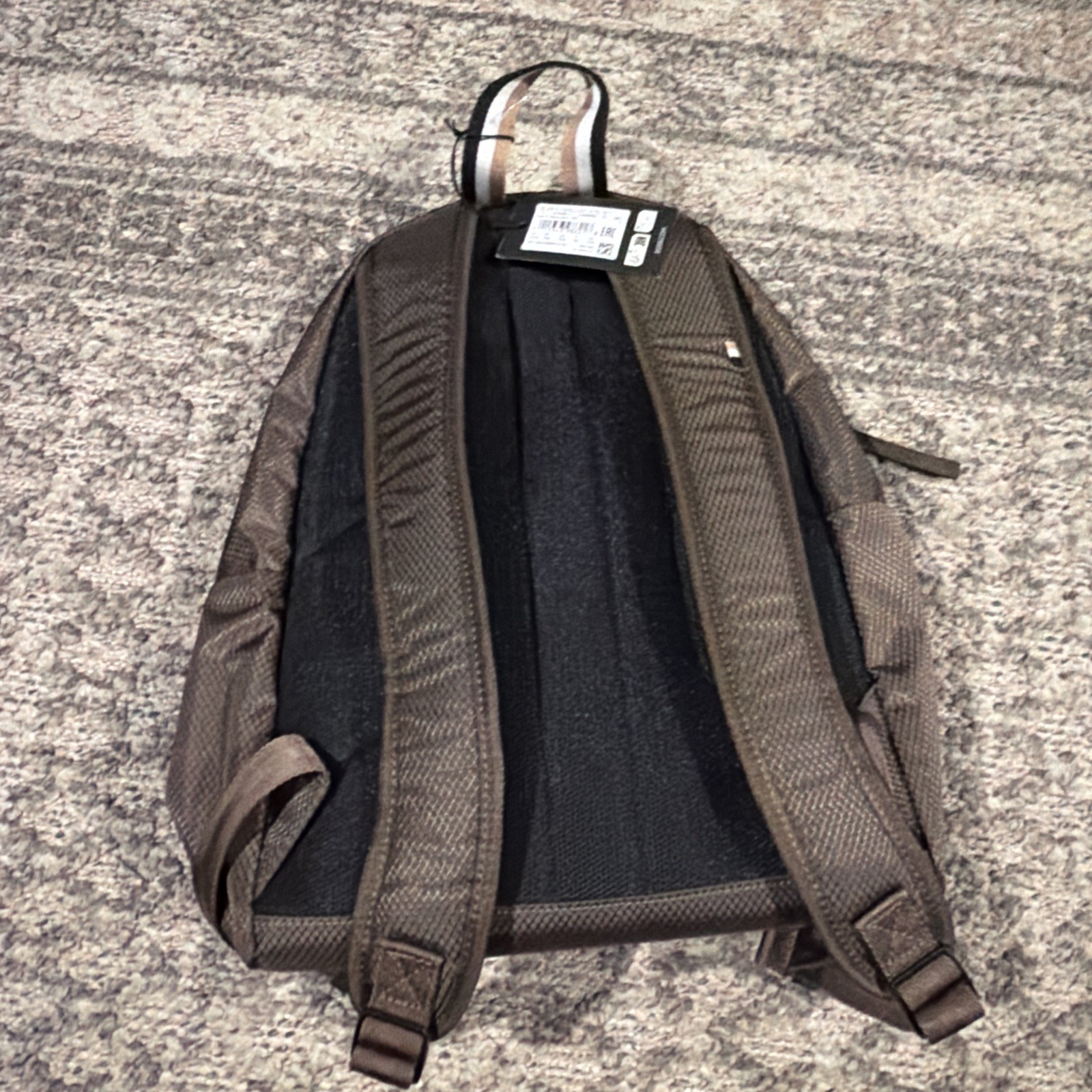 Hugo Boss Pixel R Backpack Tonal Logo Olive Brown Recycled Fabric NWT