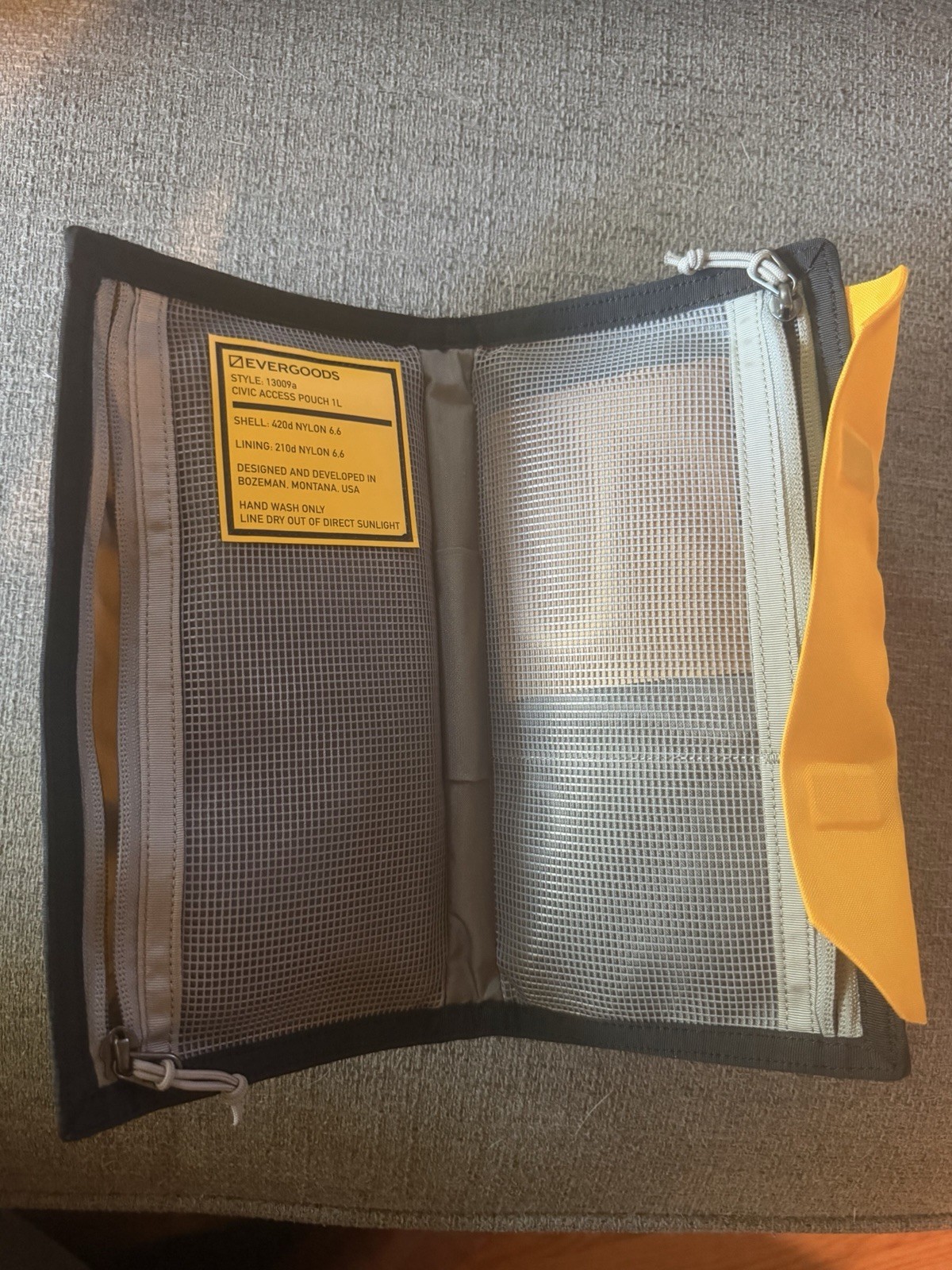 EVERGOODS CAP1 CIVIC ACCESS POUCH 1L Expedition Yellow Organizer Pouch Compact