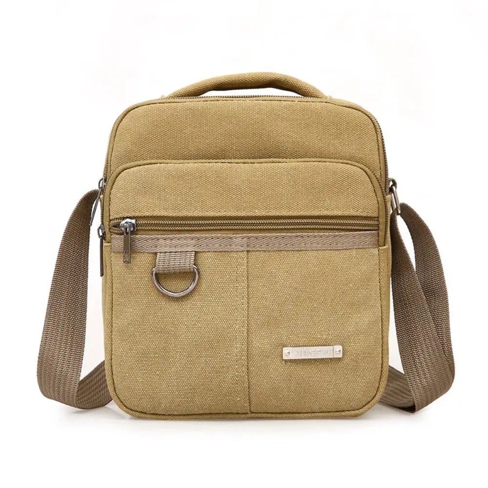 Men’s Canvas Sling Bag Large Capacity Crossbody Messenger Shoulder Bag