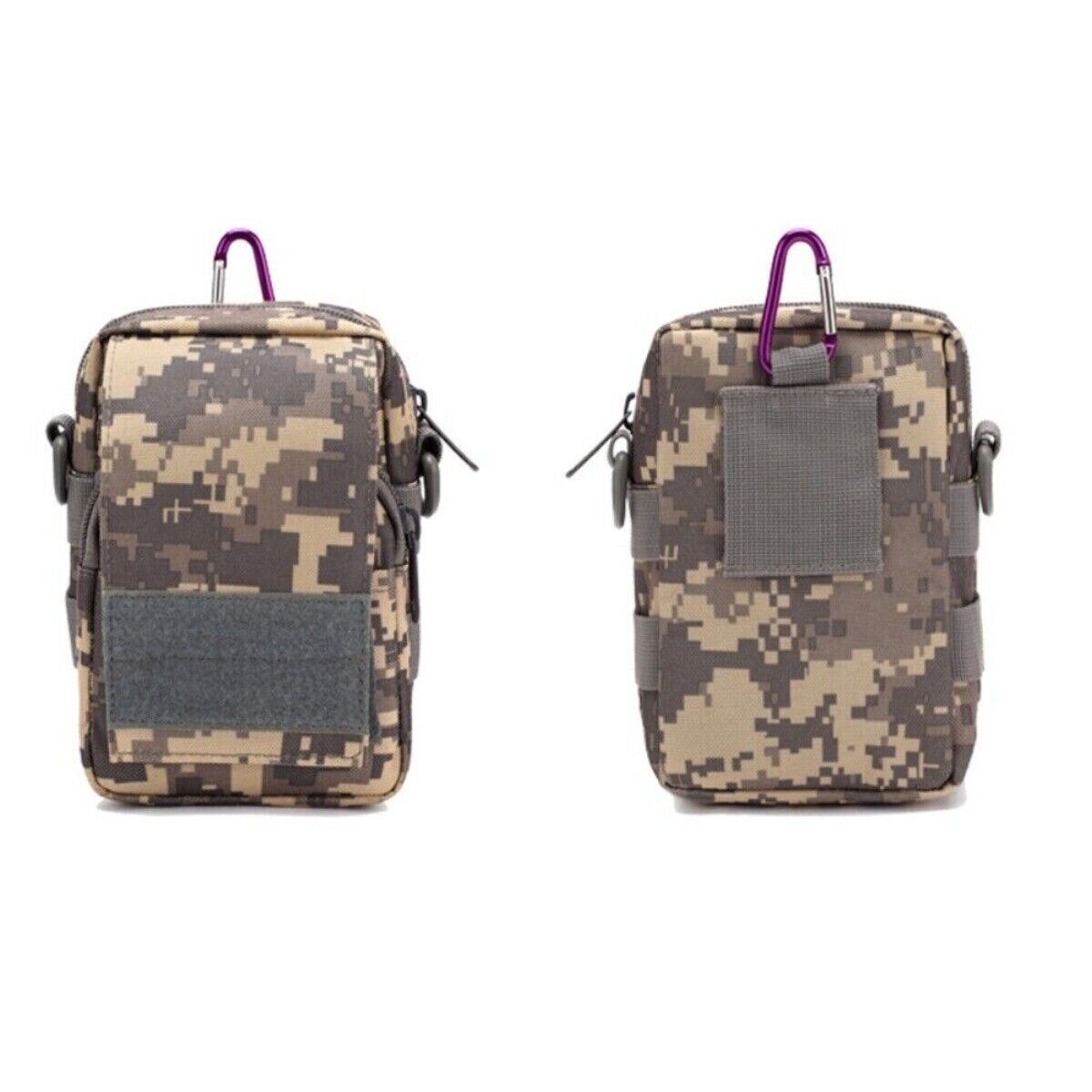 Tactical Molle Pouch Cell Phone Holster Bag Accessory Pouch Double-Zipper Pocket