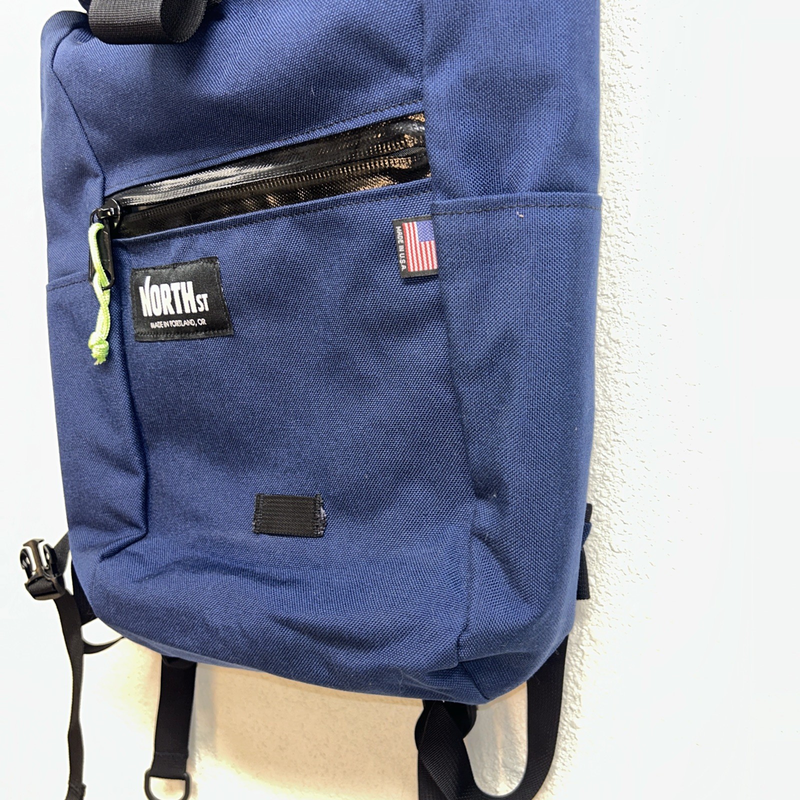 North st Davis Backpack Rolltop 20L Daypack Bag Made In Portland Oregon USA Blue