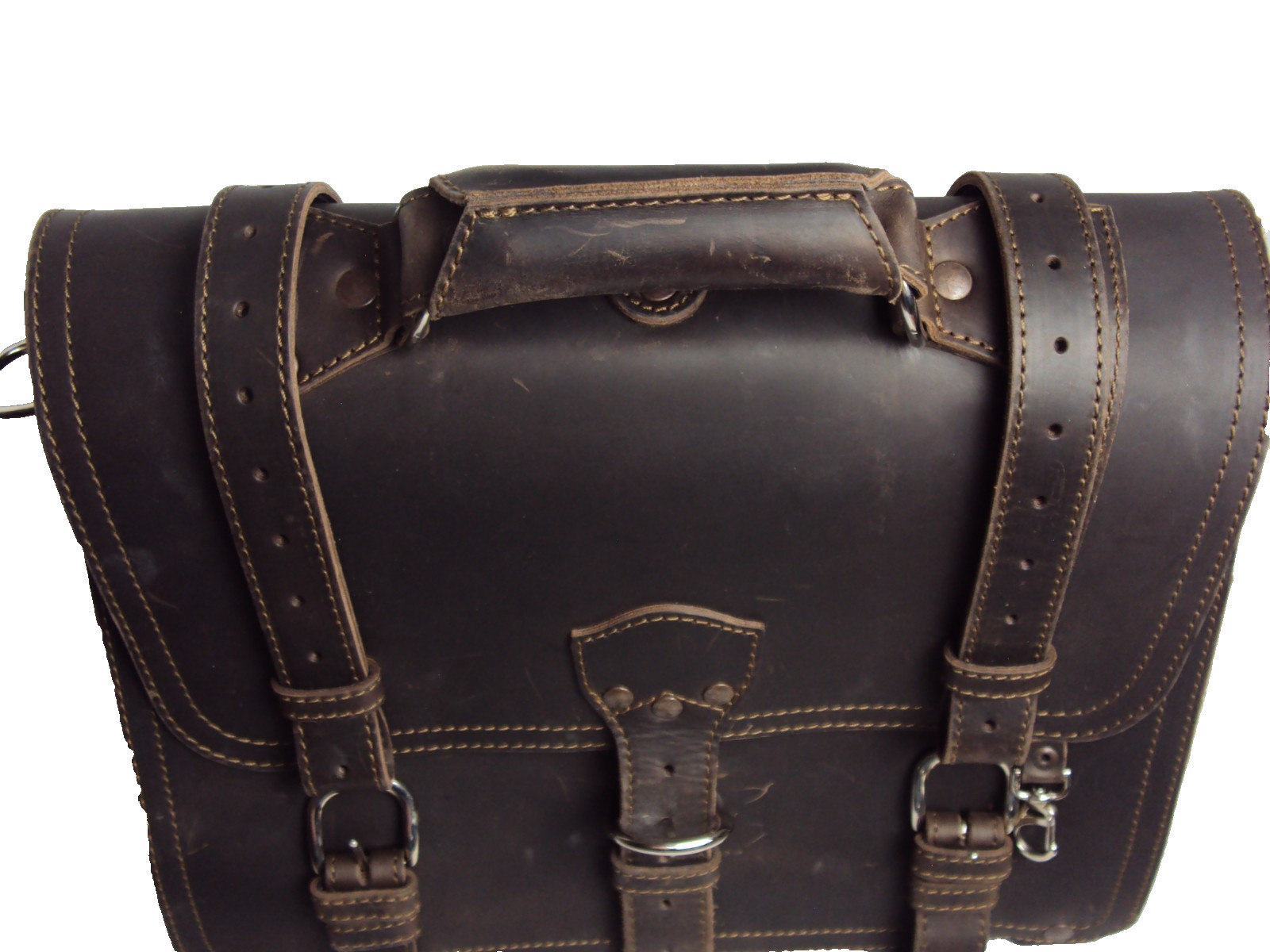 SADDLEBACK LEATHER CLASSIC LARGE BRIEFCASE BAG DARK BROWN COFFEE ORIGINAL LOGO
