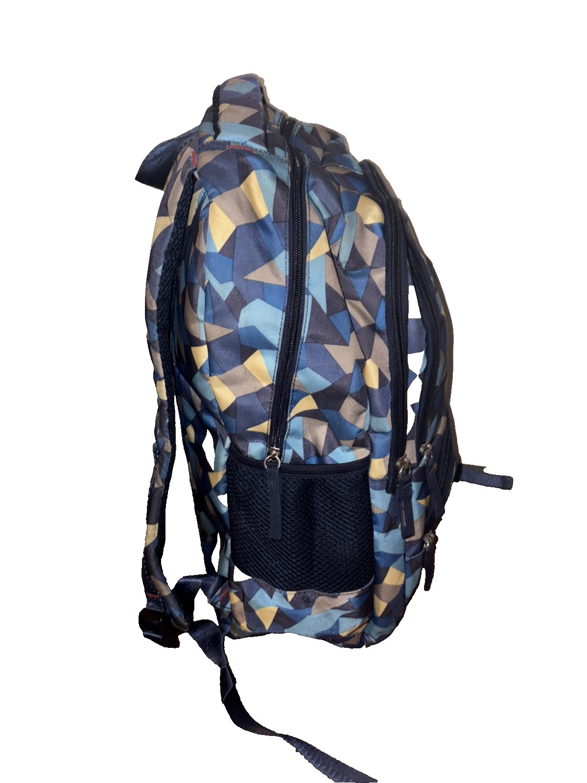 16-inch Patterned Blue Colored School Backpack, Travel Backpack, Hiking Bag