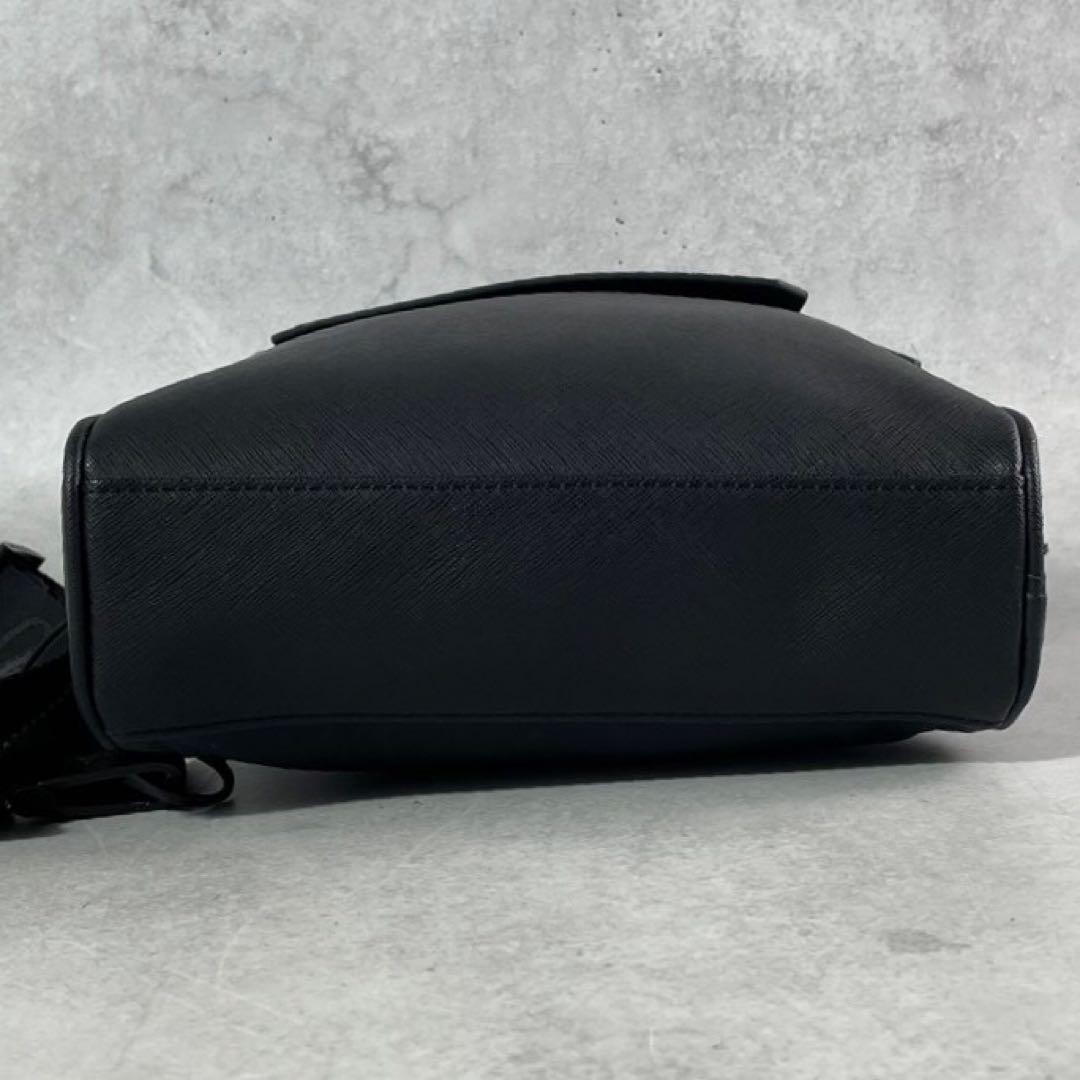 Extremely beautiful item Emporio Armani body bag Saffiano leather black