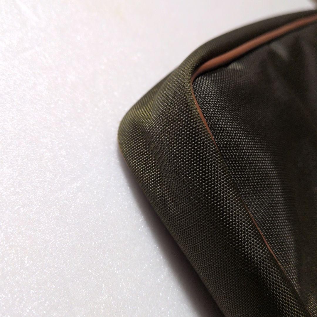 Dunhill Khaki Nylon Clutch Second Bag Logo 24cm