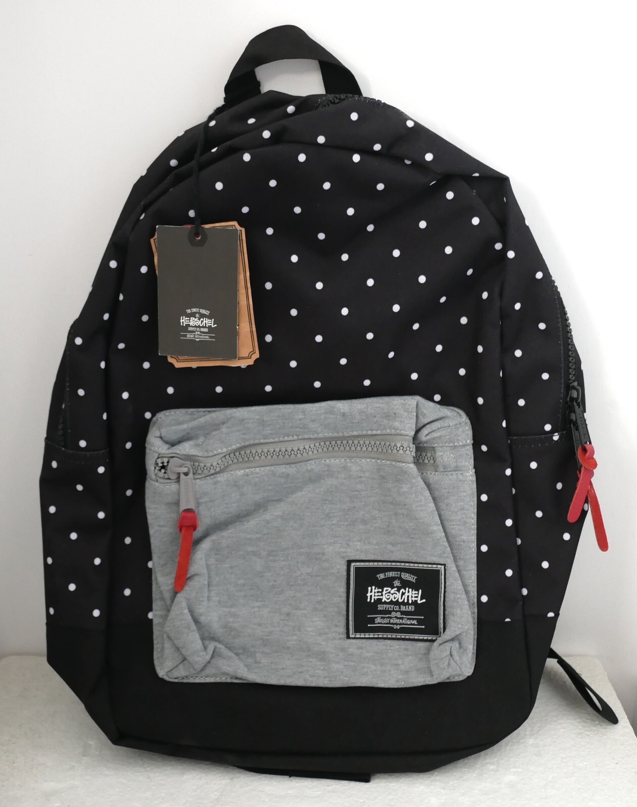 STUSSY x HERSCHEL SUPPLY SETTLEMENT 21L (BLACK POLKA) LARGE BACKPACK NEW w/TAGS!