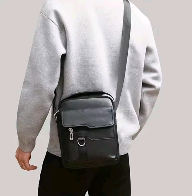 Men’s Genuine Leather Crossbody Small Travel Shoulder Multi Pocket Bag