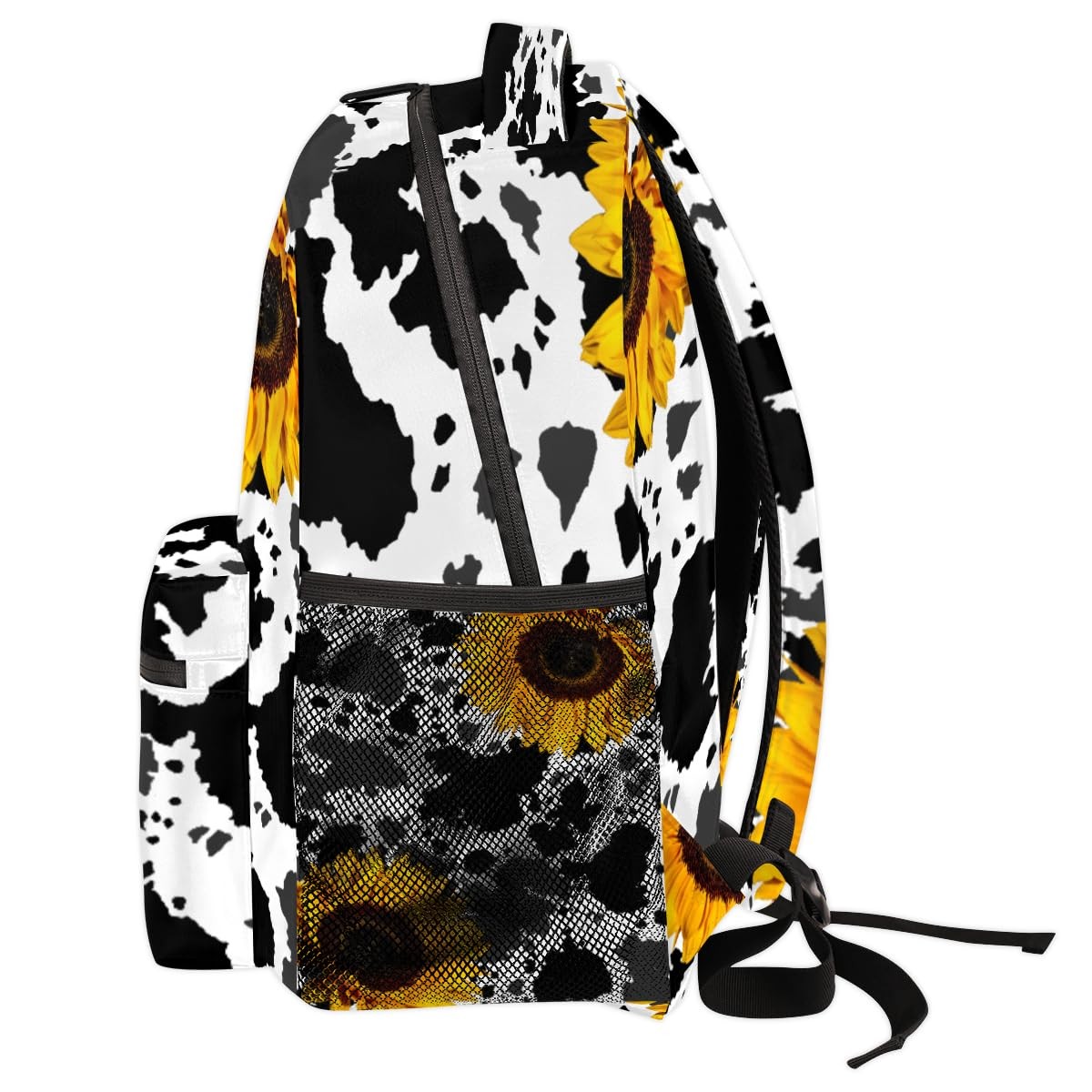 Cow print Backpack Sunflower Backpack for women 18 Inches Sunflower Bag Water…