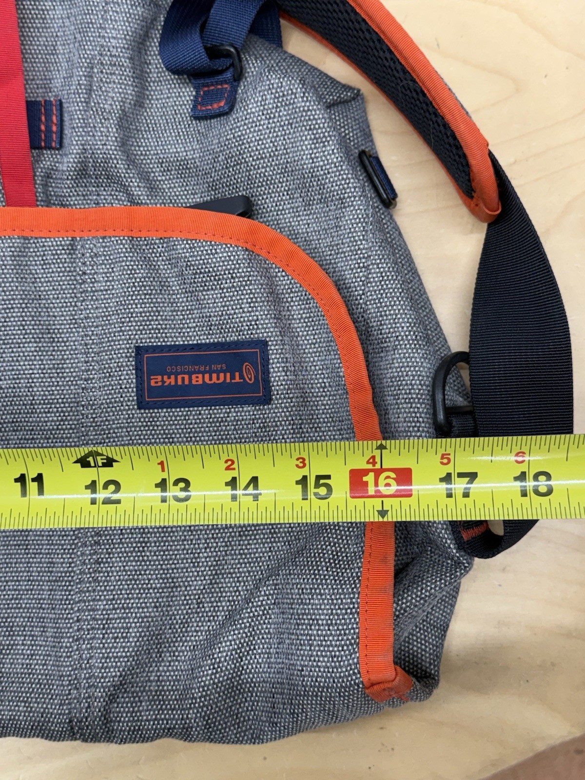 Timbuk2 Messenger Laptop Gray & Orange Shoulder Bag Crossbody Size 17×12