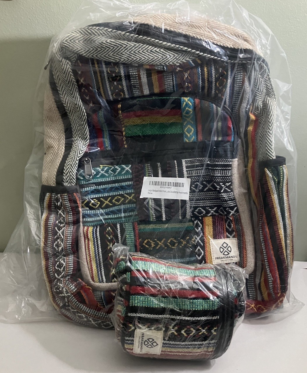 Large Hemp Freakmandu Backpack + Hemp Fanny Pack – Brand New – Made In Nepal
