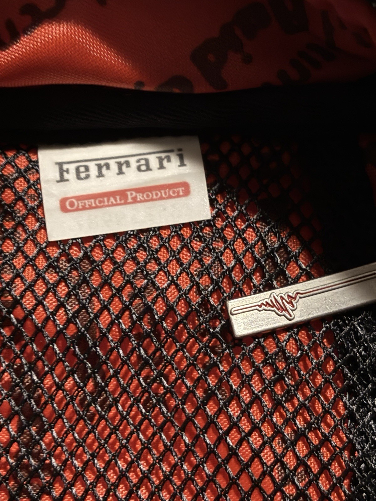 Ferrari Official Black/Red Backpack Graphic Print Zip & Buckle, Pockets