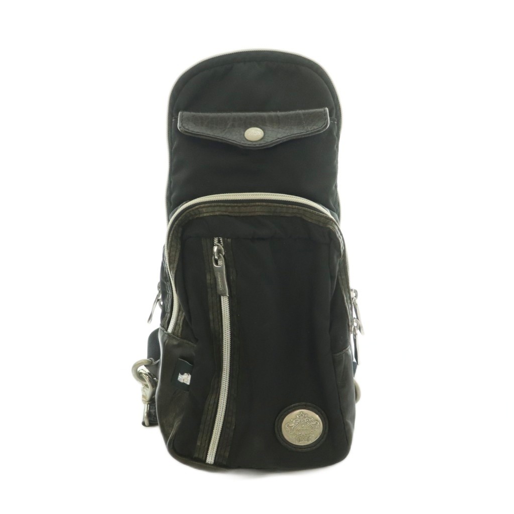 OROBIANCO Men’s Black Leather Shoulder Bag Body Bag B Condition 34cm