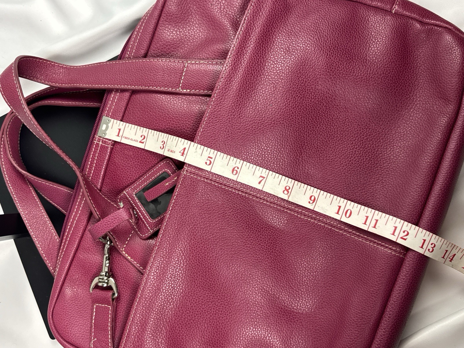 Jack Georges Fuchsia Leather Briefcase Y2K 90s Professional Laptop Bag USA Made