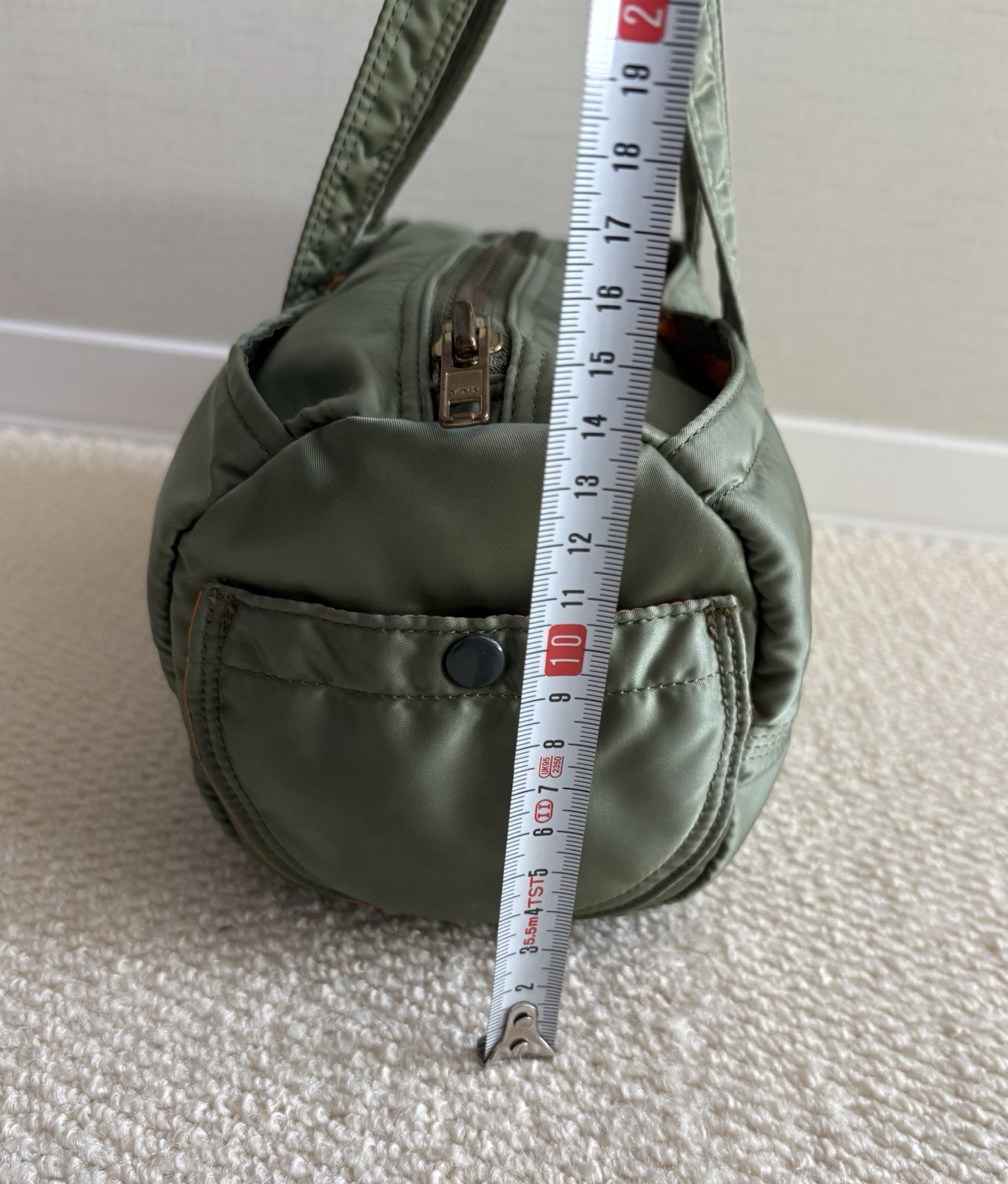 Yoshida & Co. Porter Tanker Mini Boston Bag Sage Green Used 28cm×13cm×12cm