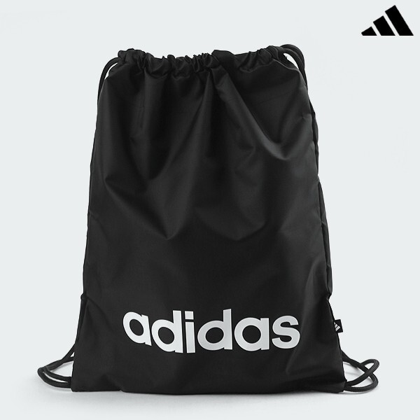 adidas Linear Gym Sack Unisex Shoes Bag Sports Casual Backpack Black NWT JE8342