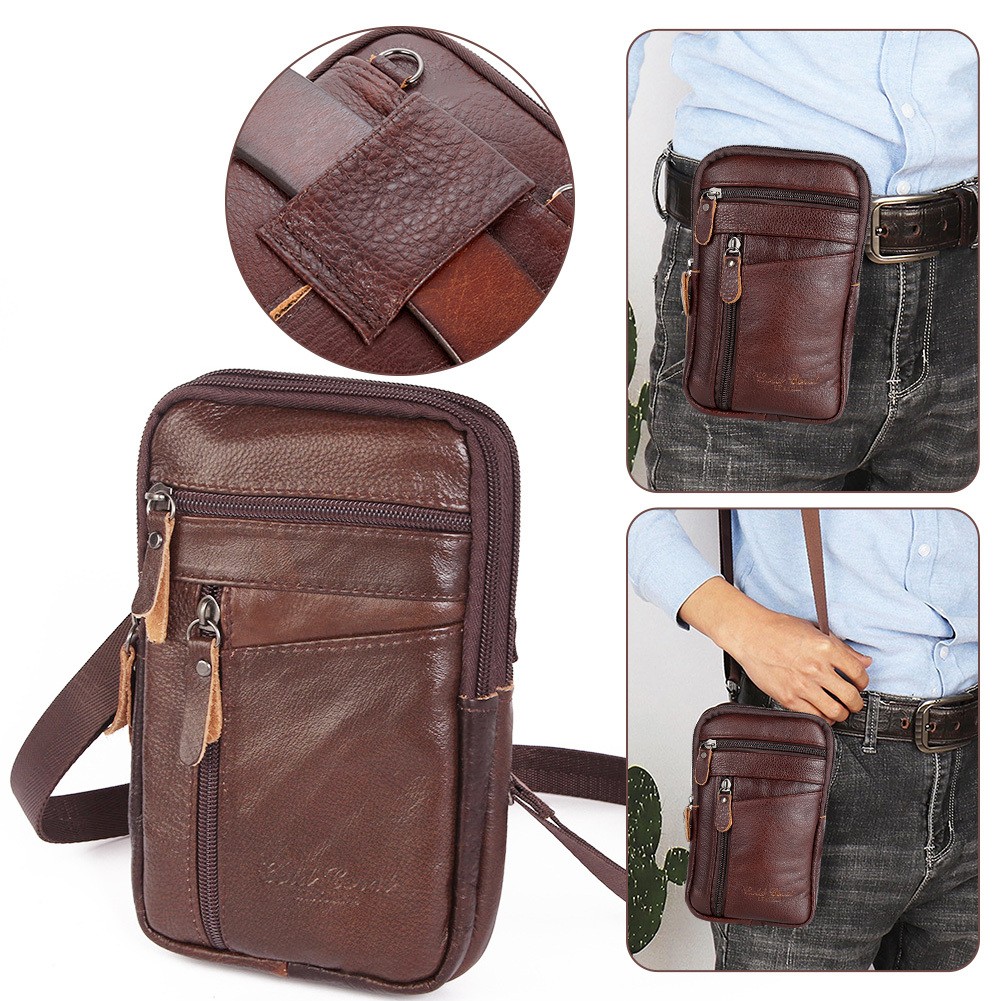 Retro Crossbody Bag With Zippered Pockets – Phone Holder & Wallet for Daily Use