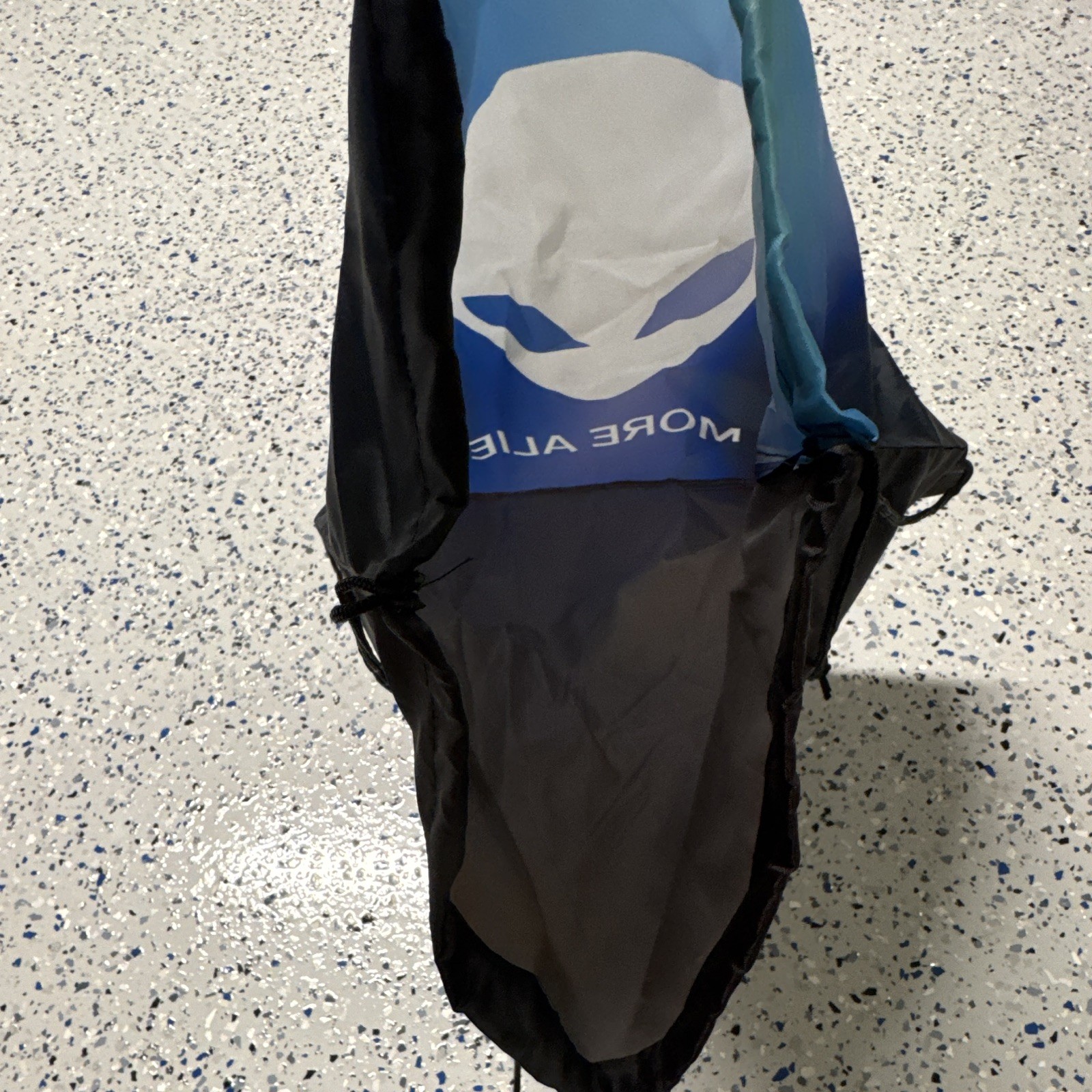 Alien Graphic Drawstring Backpack Gym Sack Black Blue White Alienware