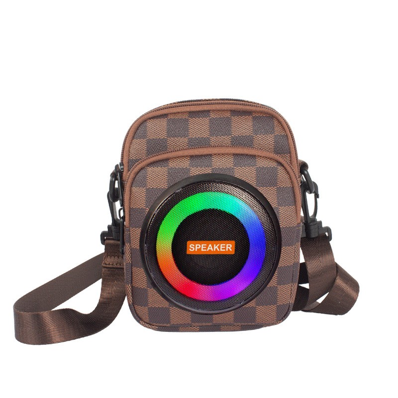 Portable Crossbody Sling Shoulder Bag With Bluetooth Speaker For Hiking Cycling