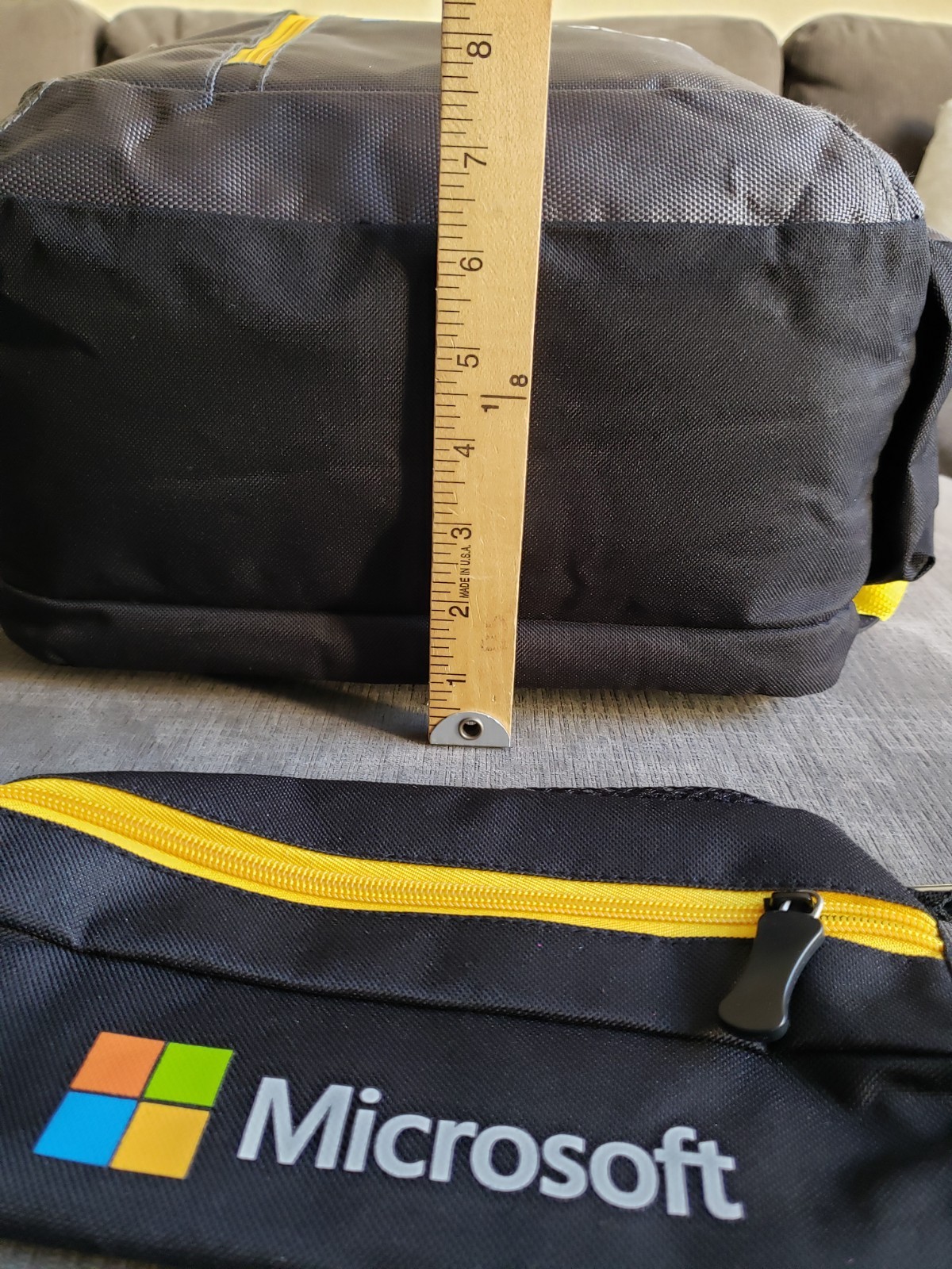 Vintage Microsoft Computer Laptop Backpack W/ Clip In Bag Grey Yellow READ DESC.