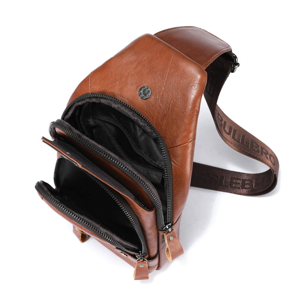Mens Sling Backpack Cowhide Genuine Leather Chest Crossbody Shoulder Bag New