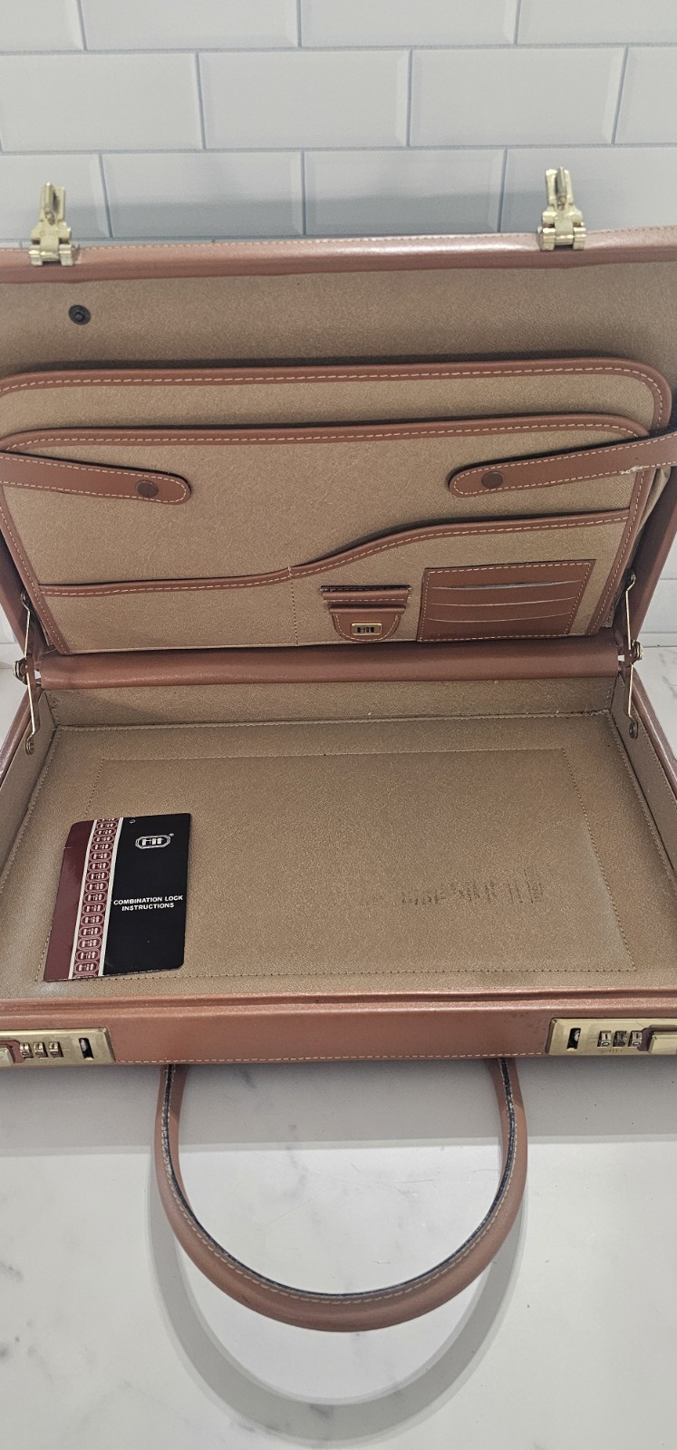HIT Leather Briefcase, 17″ x 12″ x 2 1/2″
